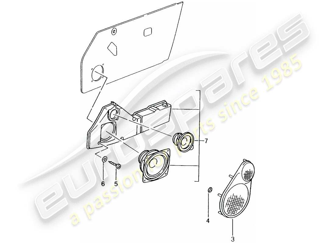 porsche 2000 (tequipment) sistema de sonido diagrama de piezas