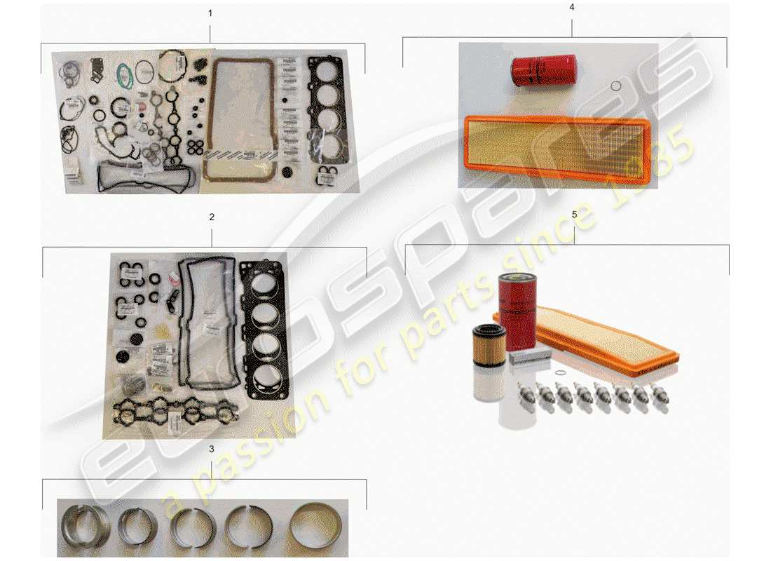 porsche 1994 (928) kits de reparación - juego de juntas - juego de mantenimiento diagrama de piezas