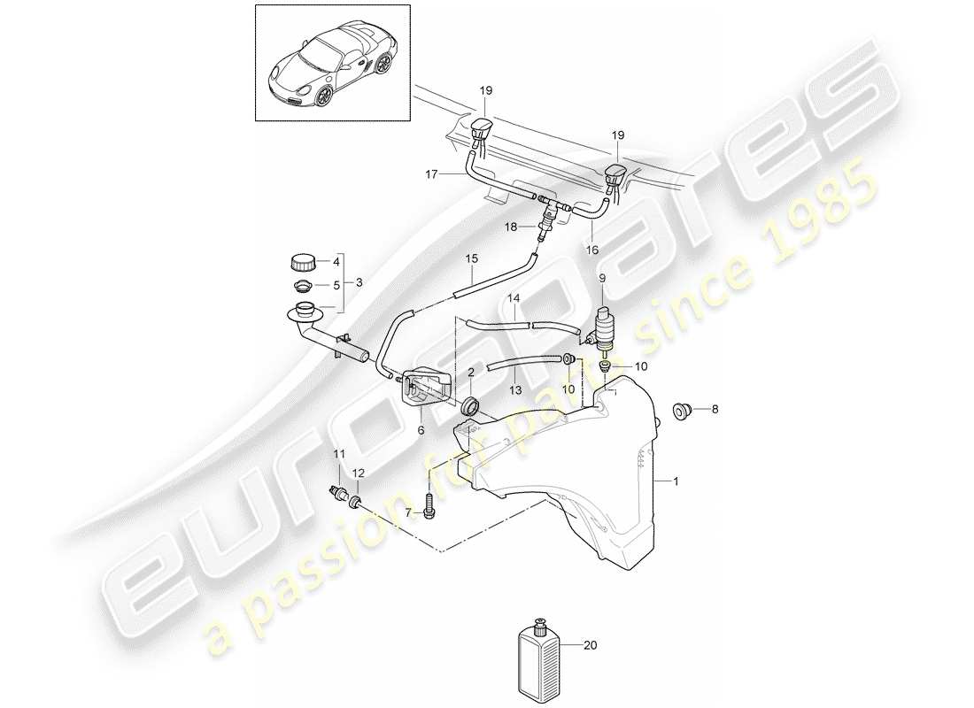 porsche 2012 (987 boxster) diagrama de piezas de la unidad arandela