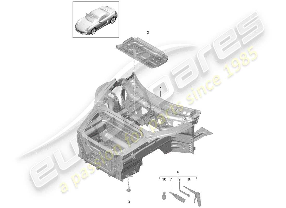 porsche 2015 (981 boxster) interfaz diagrama de piezas