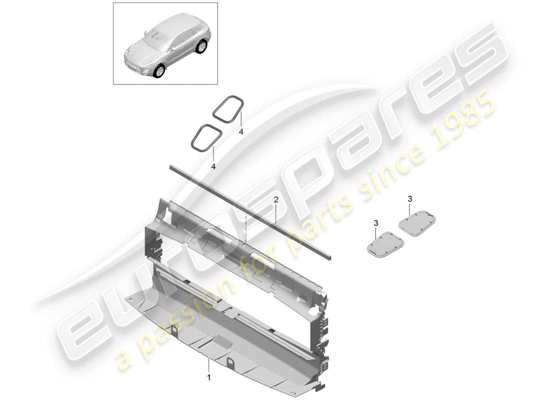 porsche 2016 (macan) diagrama de piezas del conducto de aire