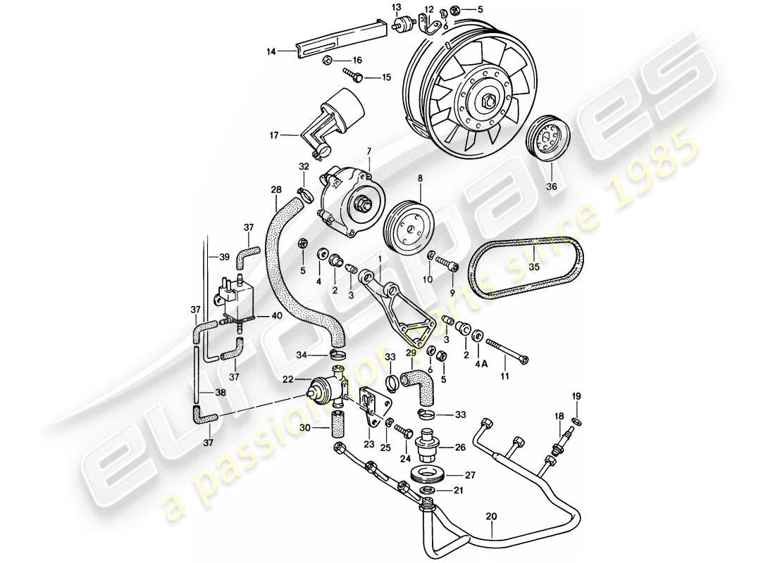 porsche 1985 (911) inyección de aire diagrama de piezas