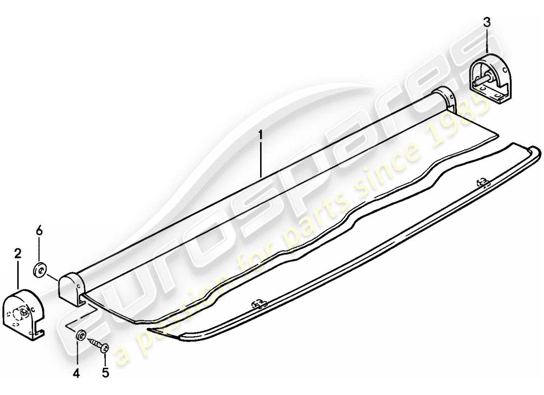 porsche 1983 (944) cubierta del maletero diagrama de piezas