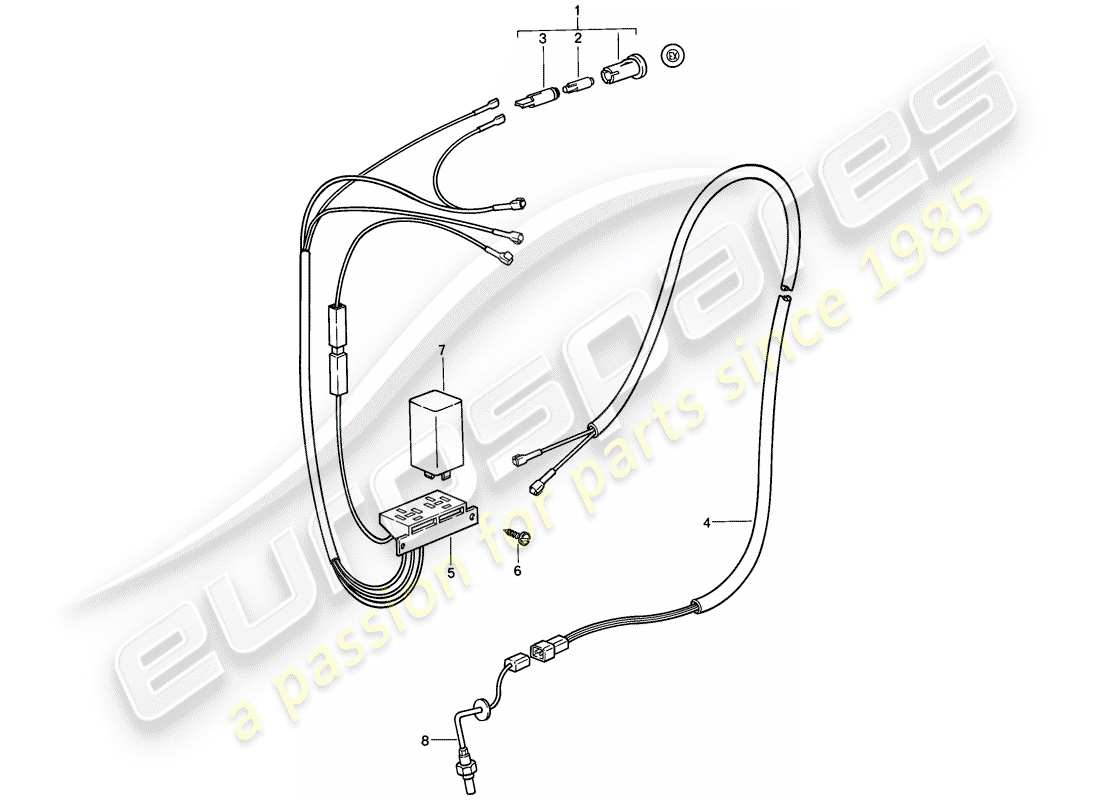 porsche 1988 (911) control de emisión diagrama de piezas