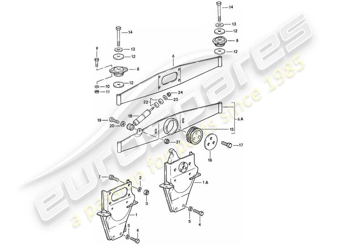 porsche 1987 (911) suspensión del motor diagrama de piezas