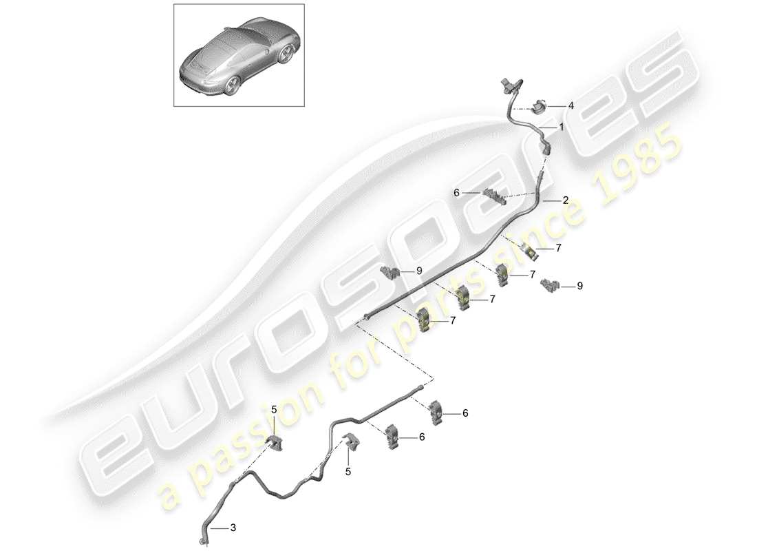 porsche 2014 (991-1) diagrama de piezas de la línea de vacío