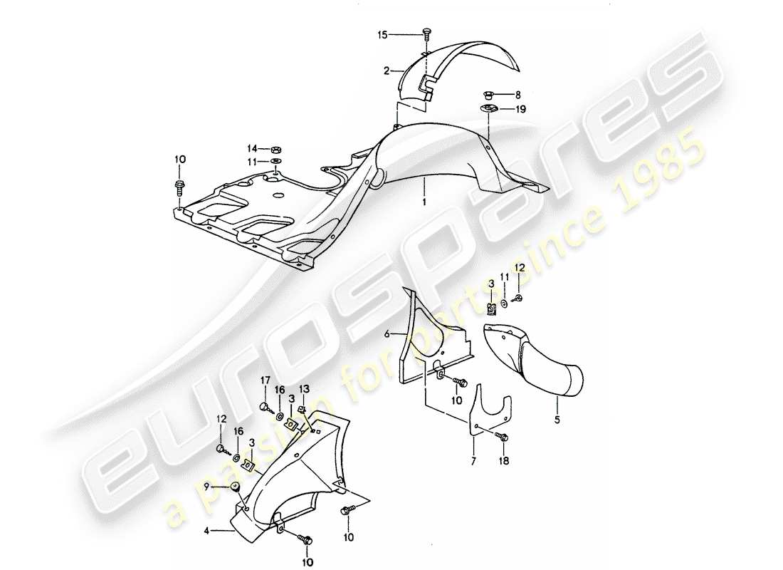 porsche 1994 (964) diagrama de piezas del conducto de aire