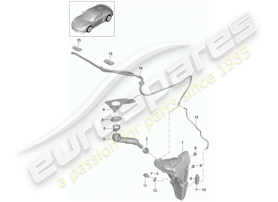 porsche 2016 (981 boxster spyder) diagrama de piezas de la unidad arandela