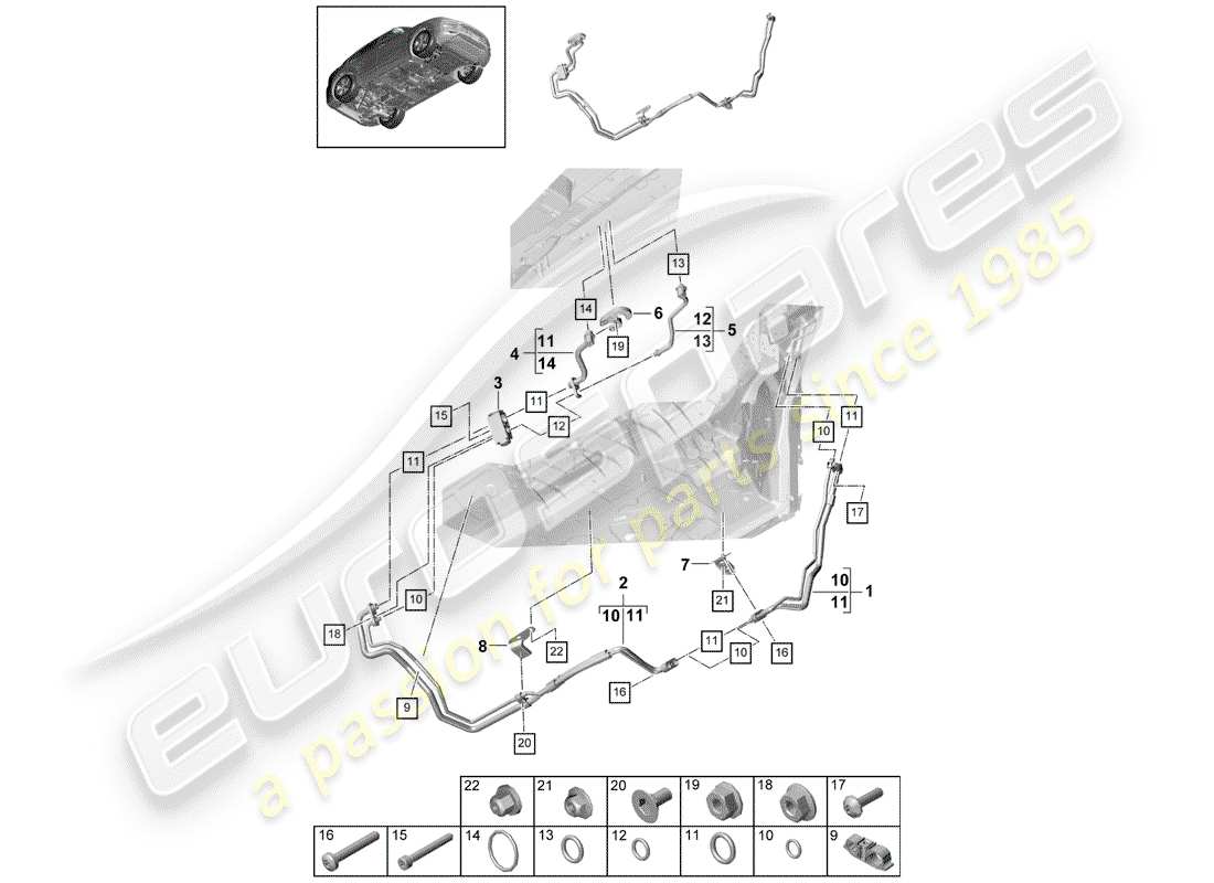 porsche 2020 (cayenne e3 9ya/9yb) diagrama de piezas del aire acondicionado