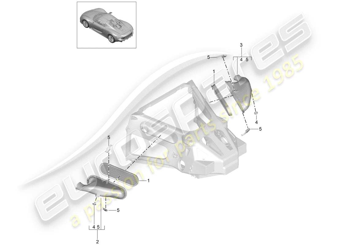 porsche 2015 (918 spyder) sistema de limpieza de aire diagrama de piezas