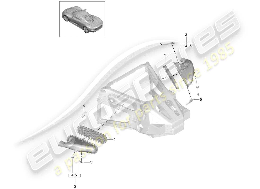 porsche 918 spyder (2015) diagrama de piezas del sistema de limpiador de aire