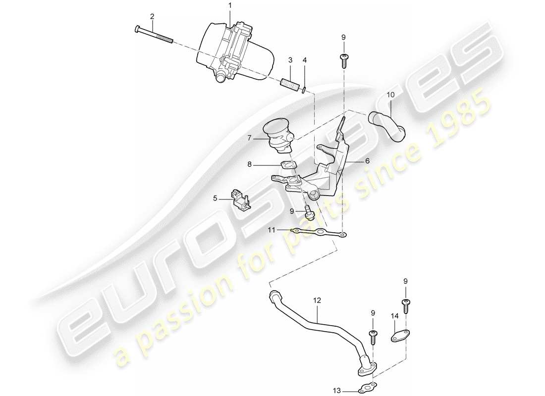 porsche 2006 (987 cayman) inyección de aire diagrama de piezas