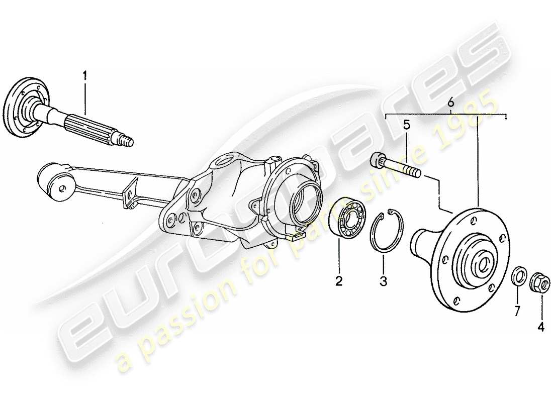 porsche 1990 (944) eje de rueda trasera - lubricantes diagrama de piezas