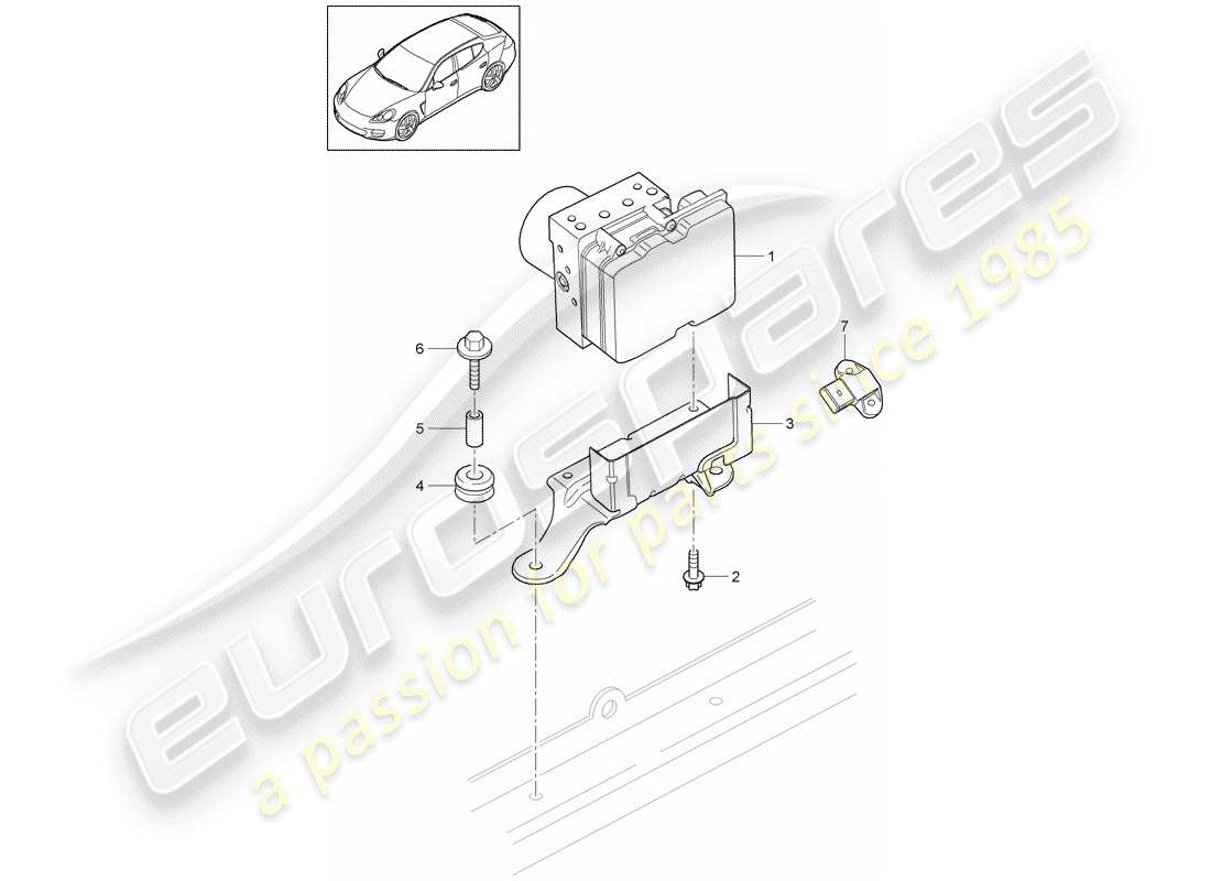 porsche 2016 (panamera 970) unidad hidraulica diagrama de piezas