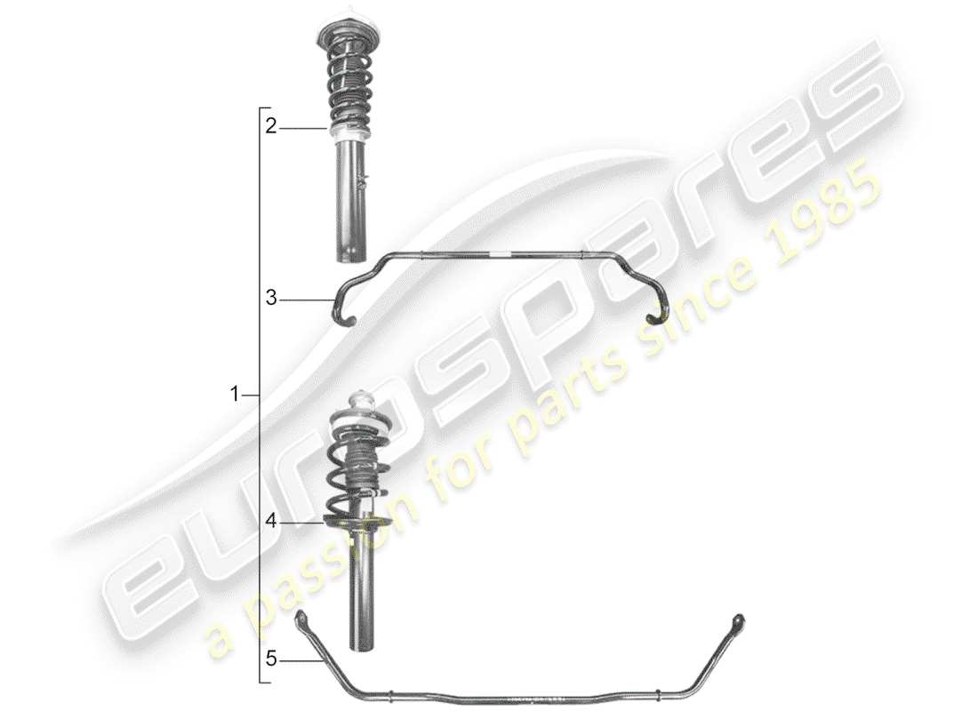 porsche 2017 (tequipment 98x/99x) kits de suspensión deportiva diagrama de piezas