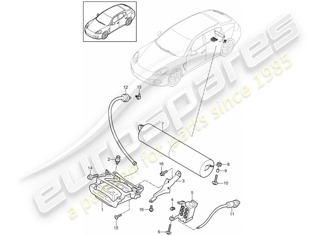 porsche 2016 (panamera 970) sistema autonivelante diagrama de piezas