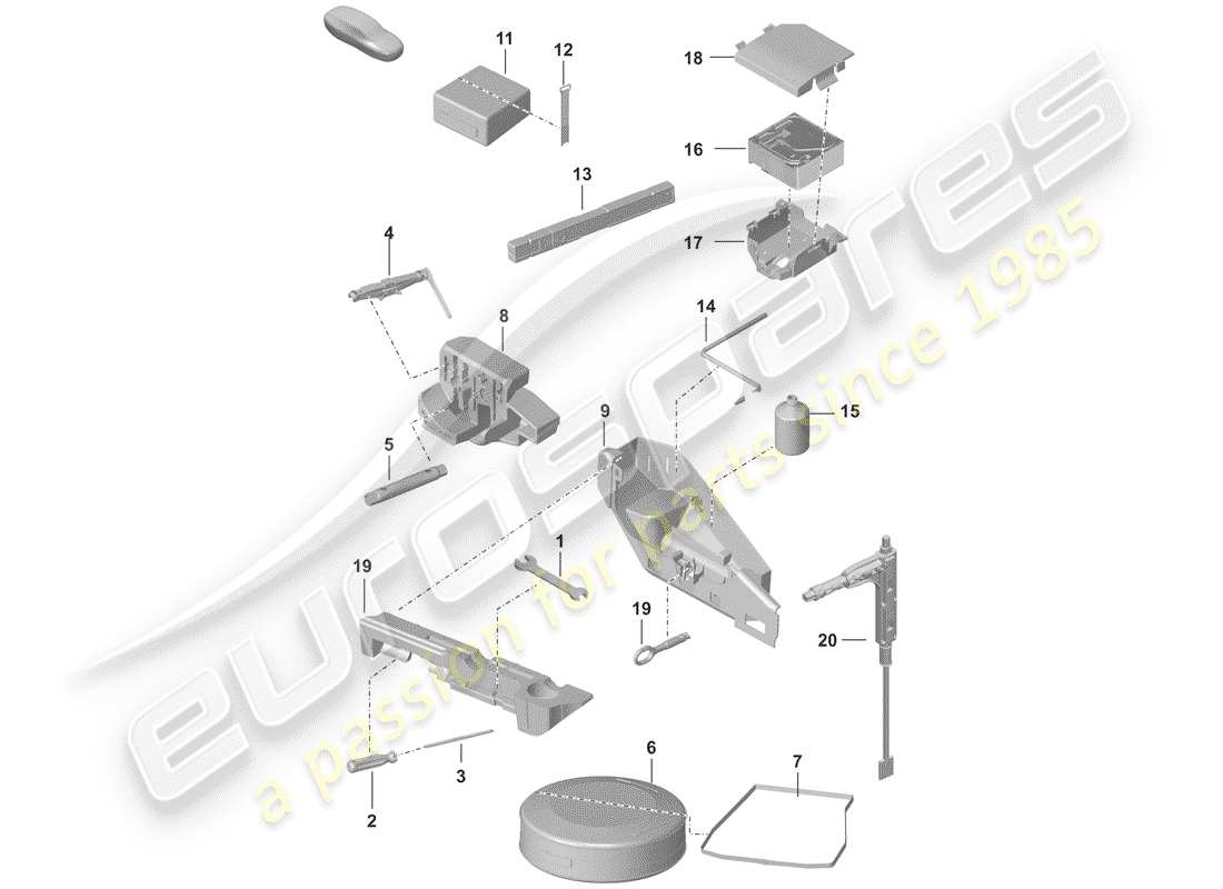 porsche 2020 (992-1) herramienta diagrama de piezas