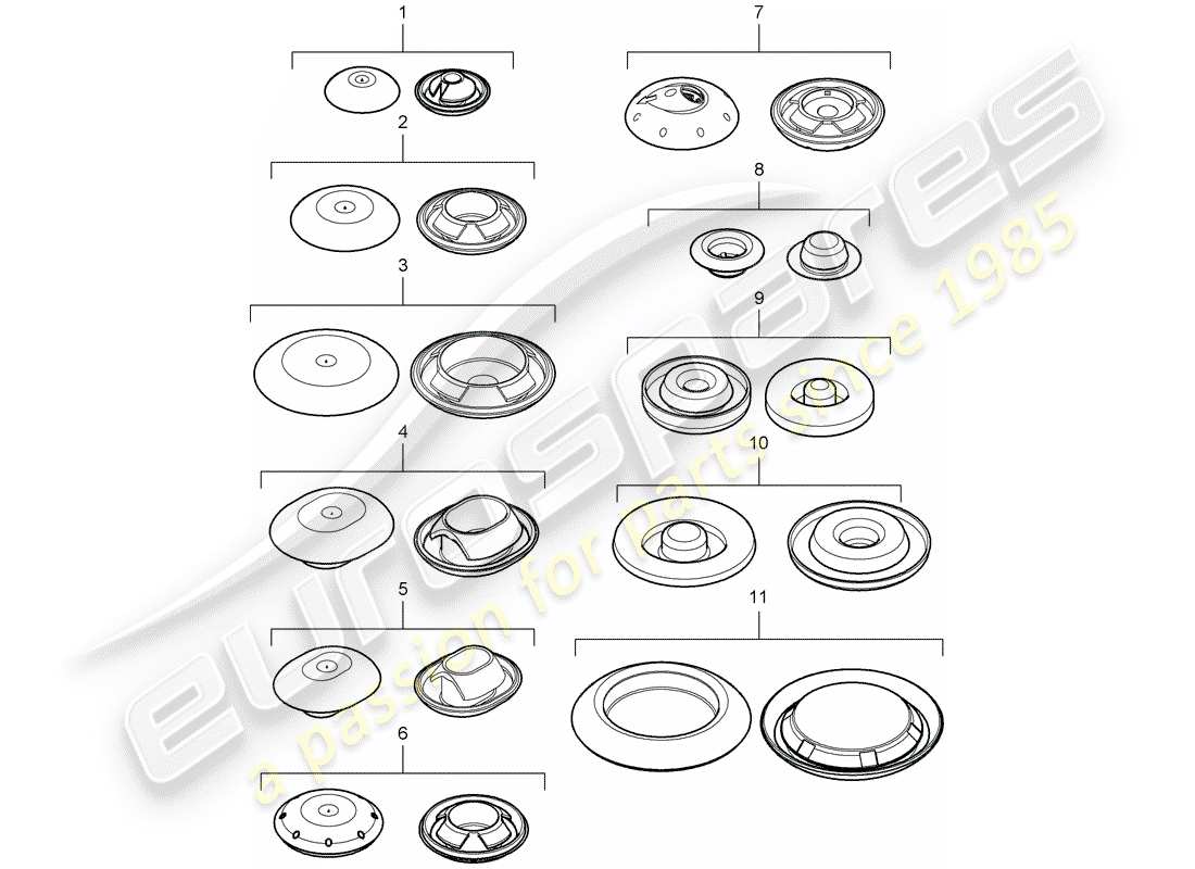 porsche 2010 (cayenne e1 9pa) enchufar diagrama de piezas
