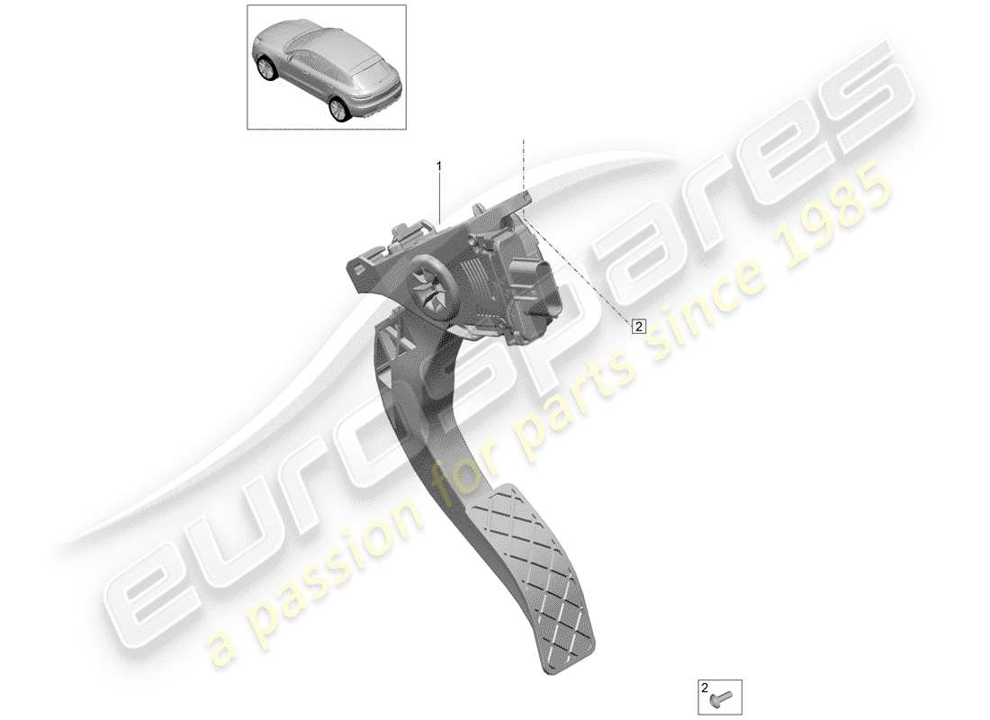 porsche 2018 (macan) pedal acelerador diagrama de piezas