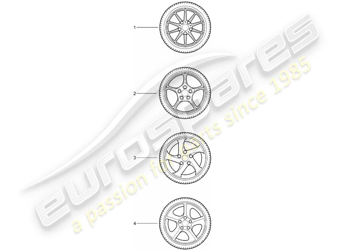 porsche 1995 (tequipment) juegos de ruedas dentadas diagrama de piezas