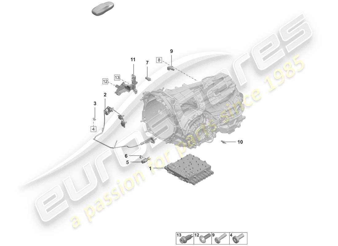 porsche 2019 (992-1) 8-speed caja de cambios de doble embrague diagrama de piezas