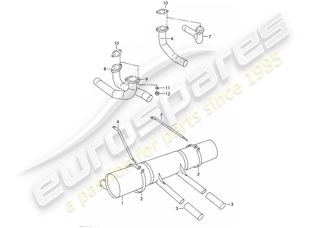 porsche 1959 (356/356a) silenciador - y - accesorios diagrama de piezas