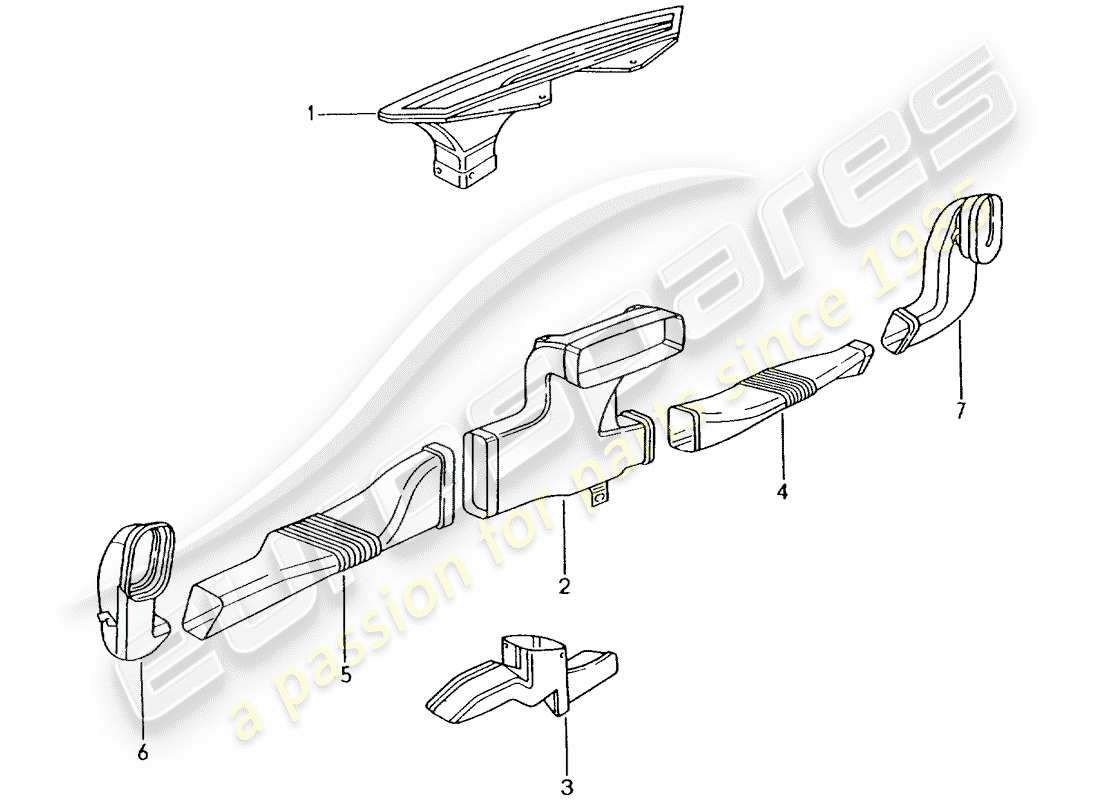 porsche 2003 (996 turbo / gt2) calentador - distribuidor de aire diagrama de piezas