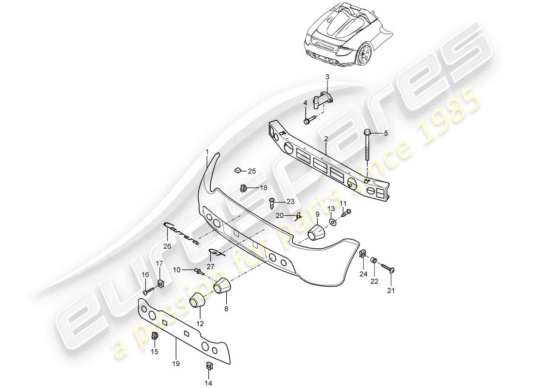 porsche 2004 (carrera gt) recubrimiento diagrama de piezas