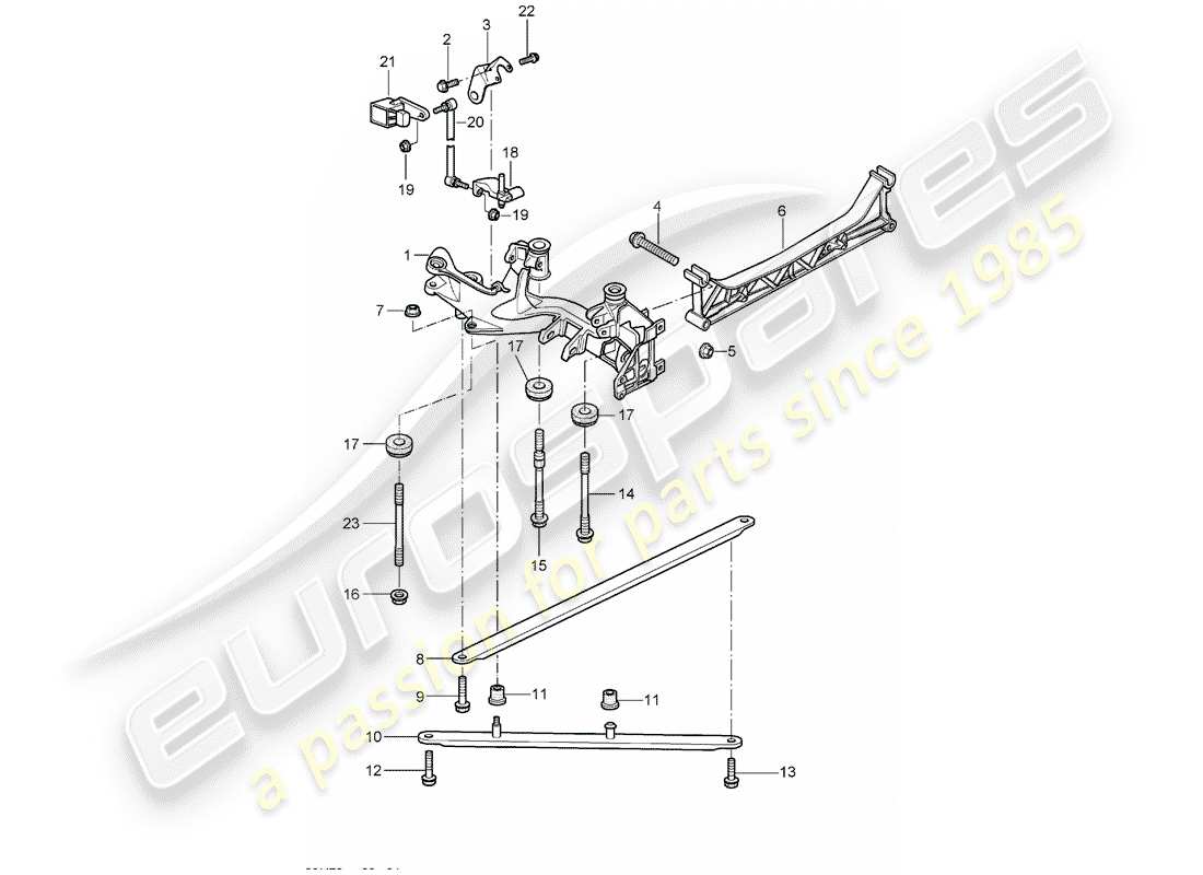 porsche 2007 (997-1) eje posterior diagrama de piezas