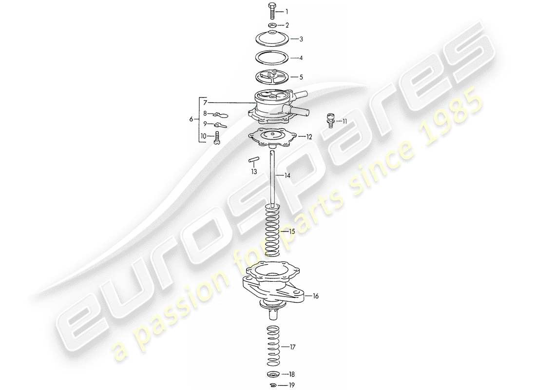 porsche 1966 (911/912) piezas únicas - para - diagrama de piezas de la bomba de combustible