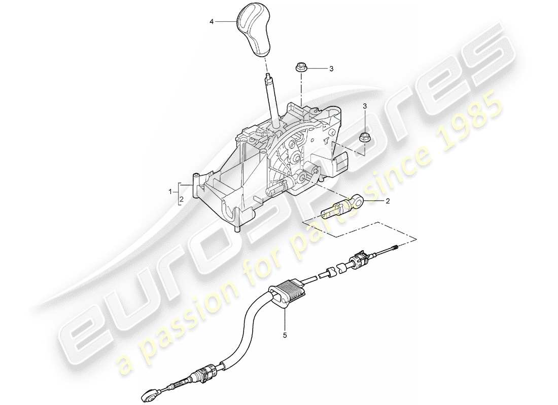 porsche 2007 (997-1) palanca selectora diagrama de piezas