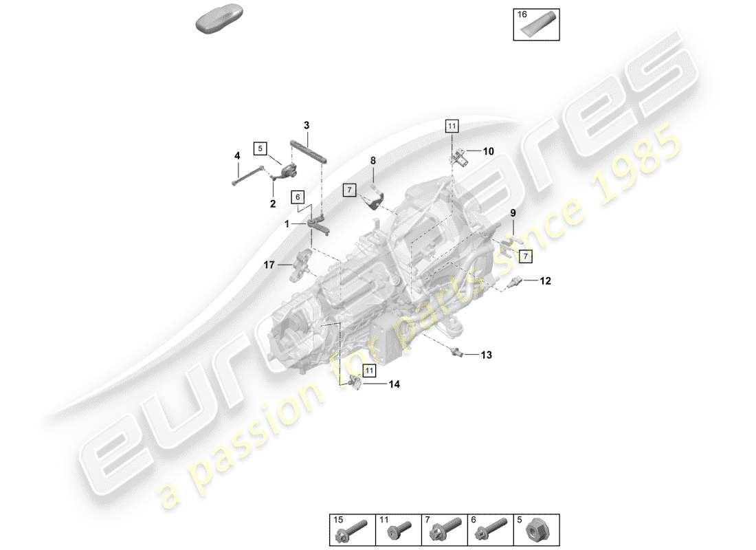 porsche boxster spyder (2019) manual gearbox diagrama de piezas