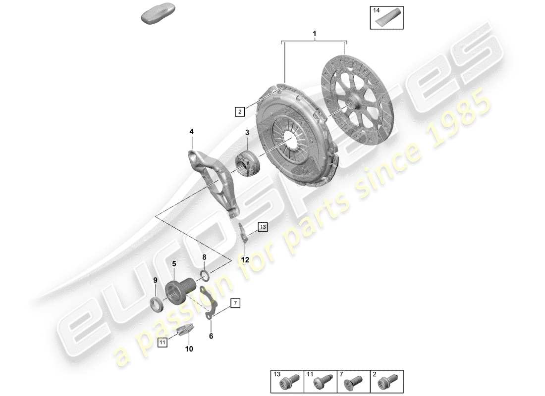 porsche 2020 (718 boxster spyder) embrague diagrama de piezas