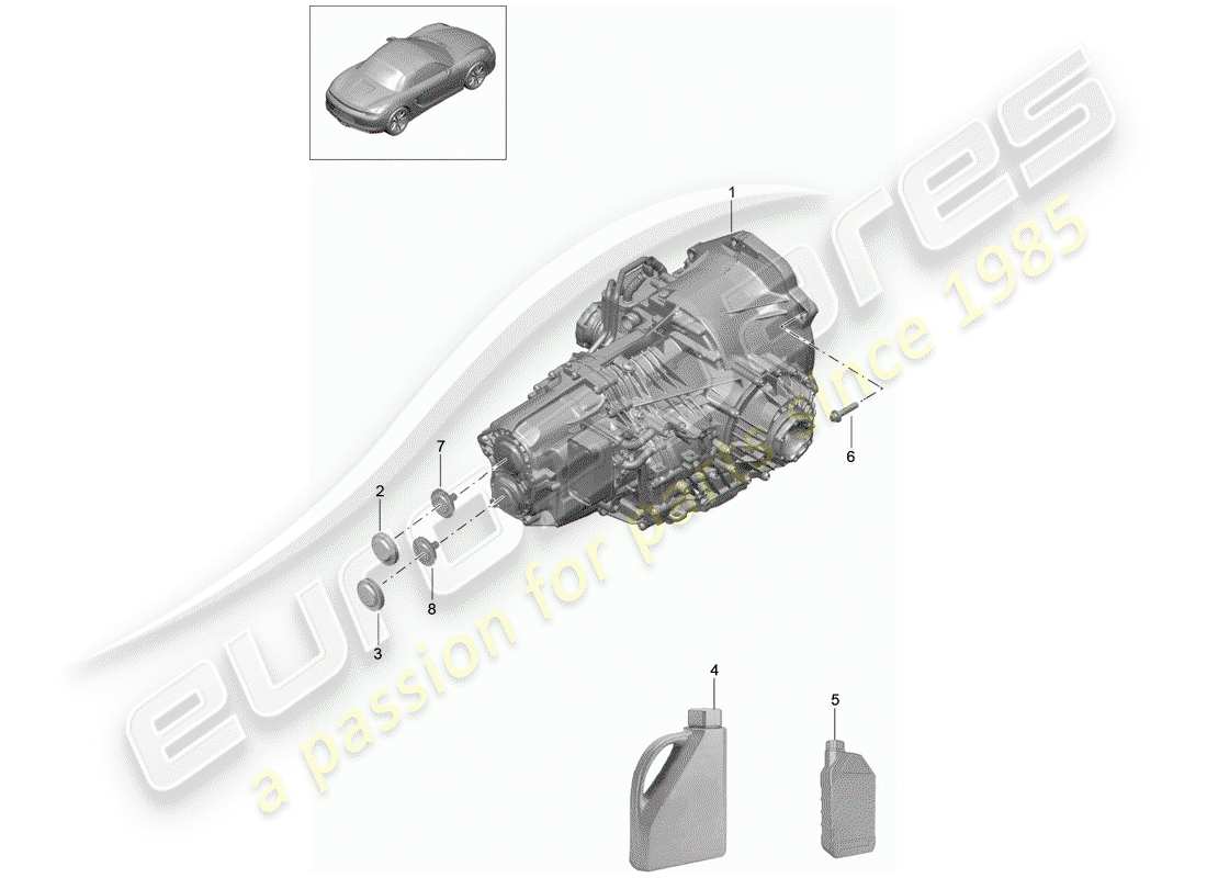 porsche 2016 (981 boxster) - pdk - diagrama de piezas