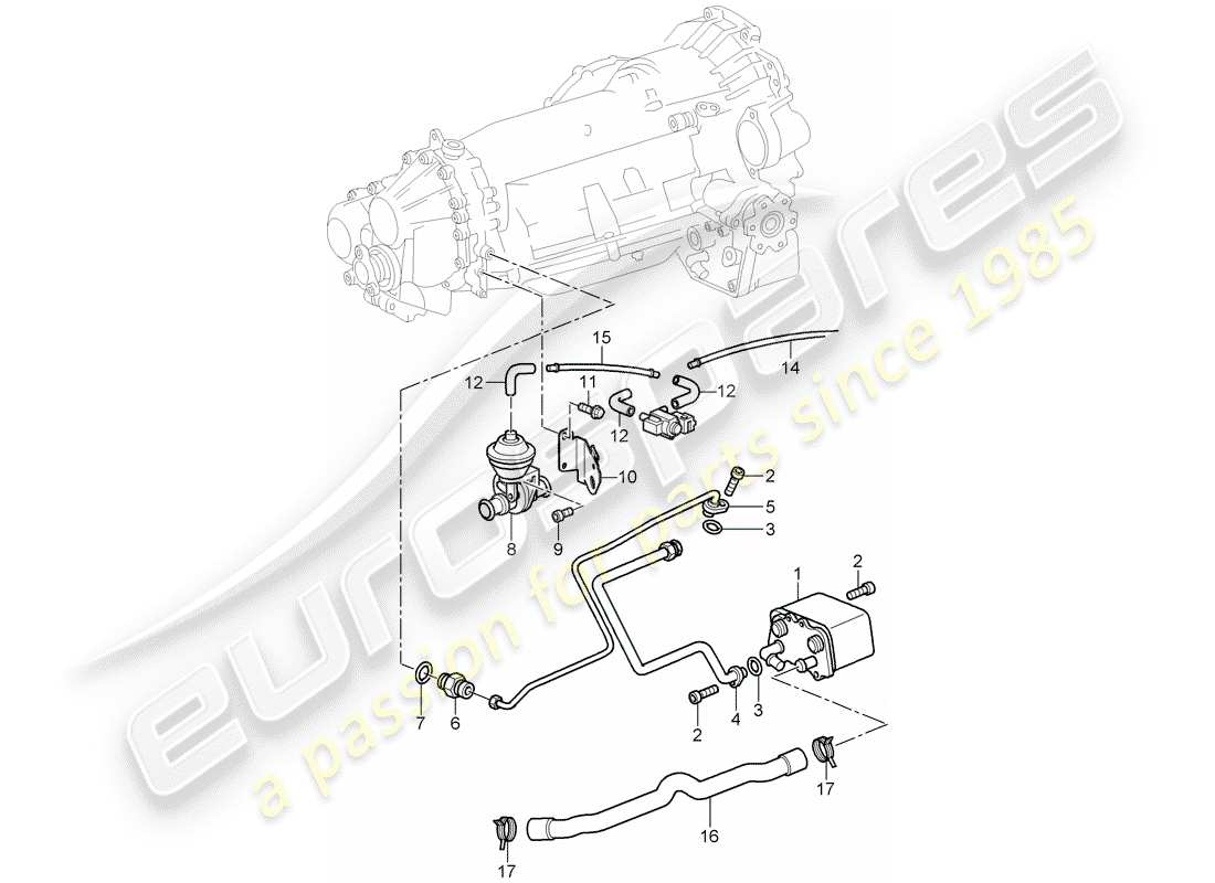 porsche 2003 (996 turbo / gt2) diagrama de piezas tiptronic