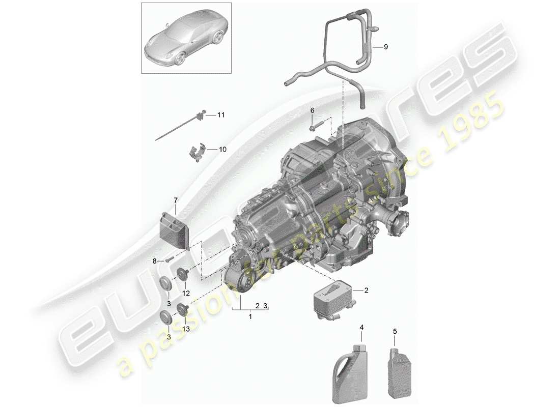 porsche 2012 (991-1) - pdk - diagrama de piezas