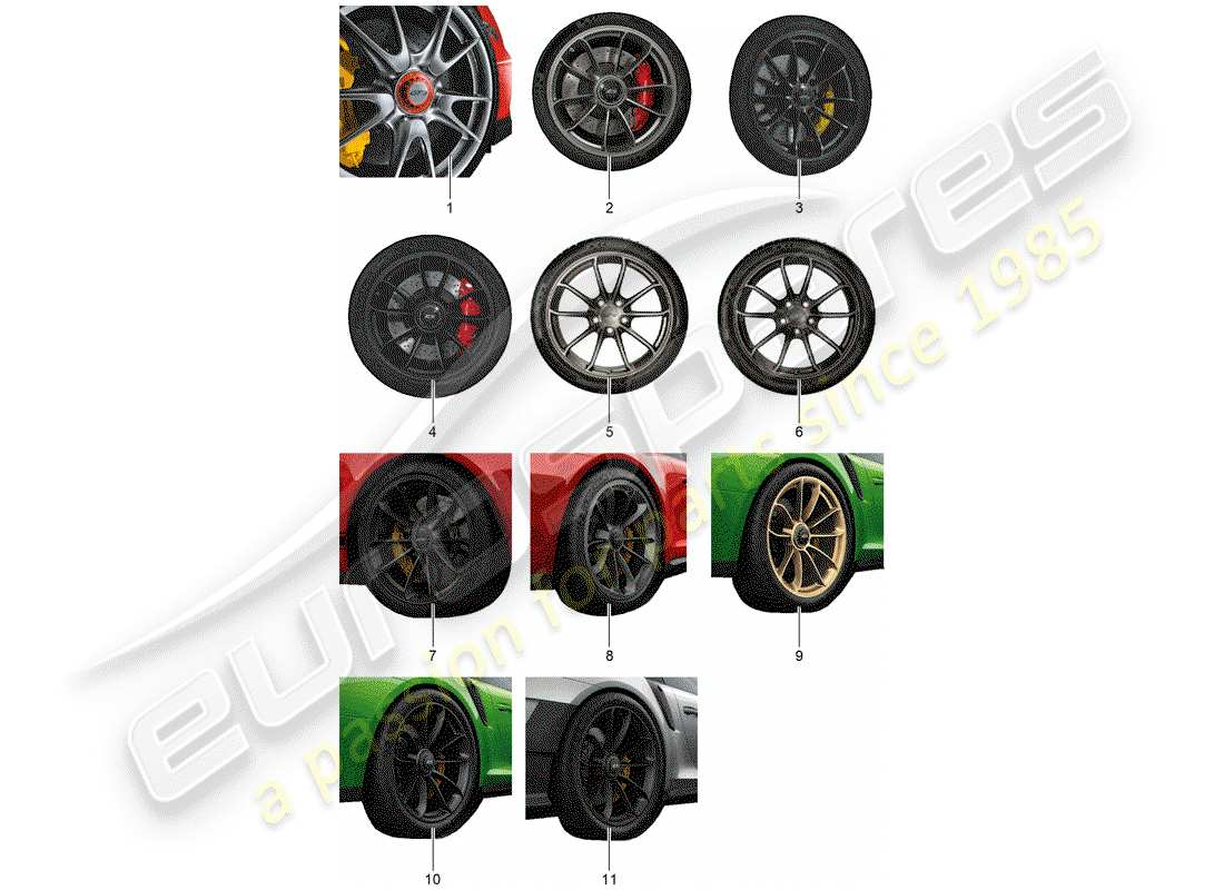 porsche 2020 (tequipment 98x/99x) juego de engranajes diagrama de piezas