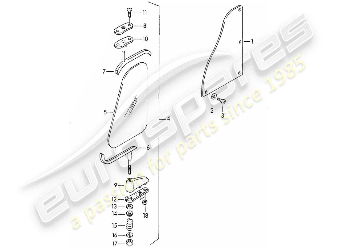 porsche 1954 (356/356a) arandela - modelo especial diagrama de piezas