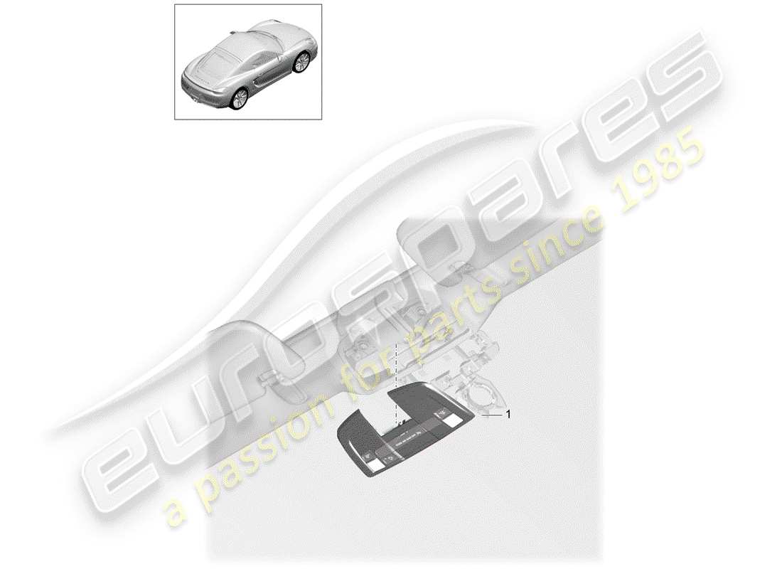 porsche 2015 (981 cayman) diagrama de piezas del soporte