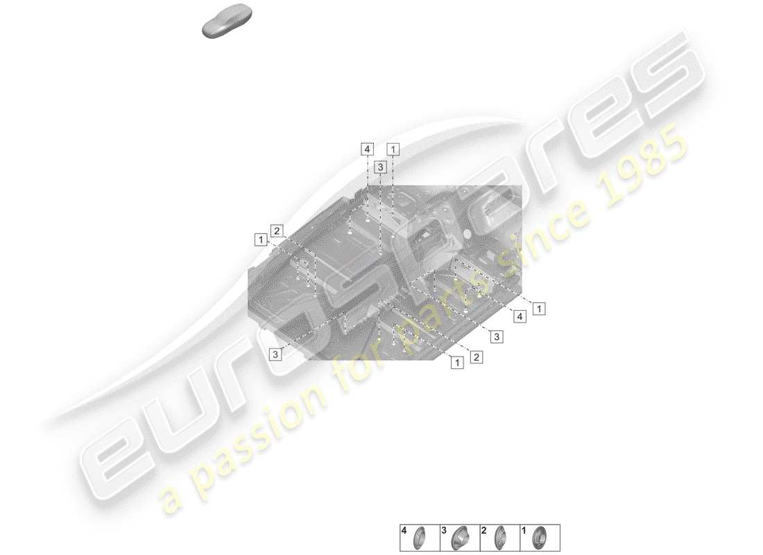 porsche 2019 (992-1) tapones para el cuerpo diagrama de piezas