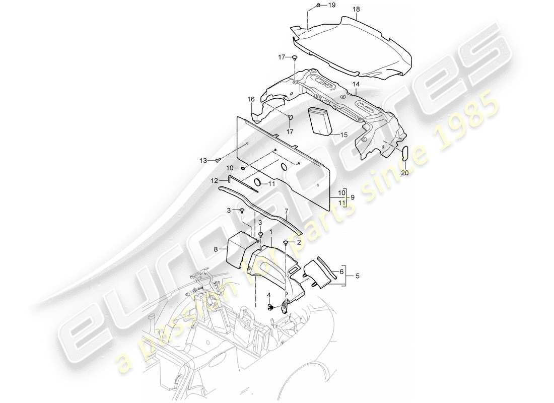 porsche 2012 (997-2) adornos diagrama de piezas