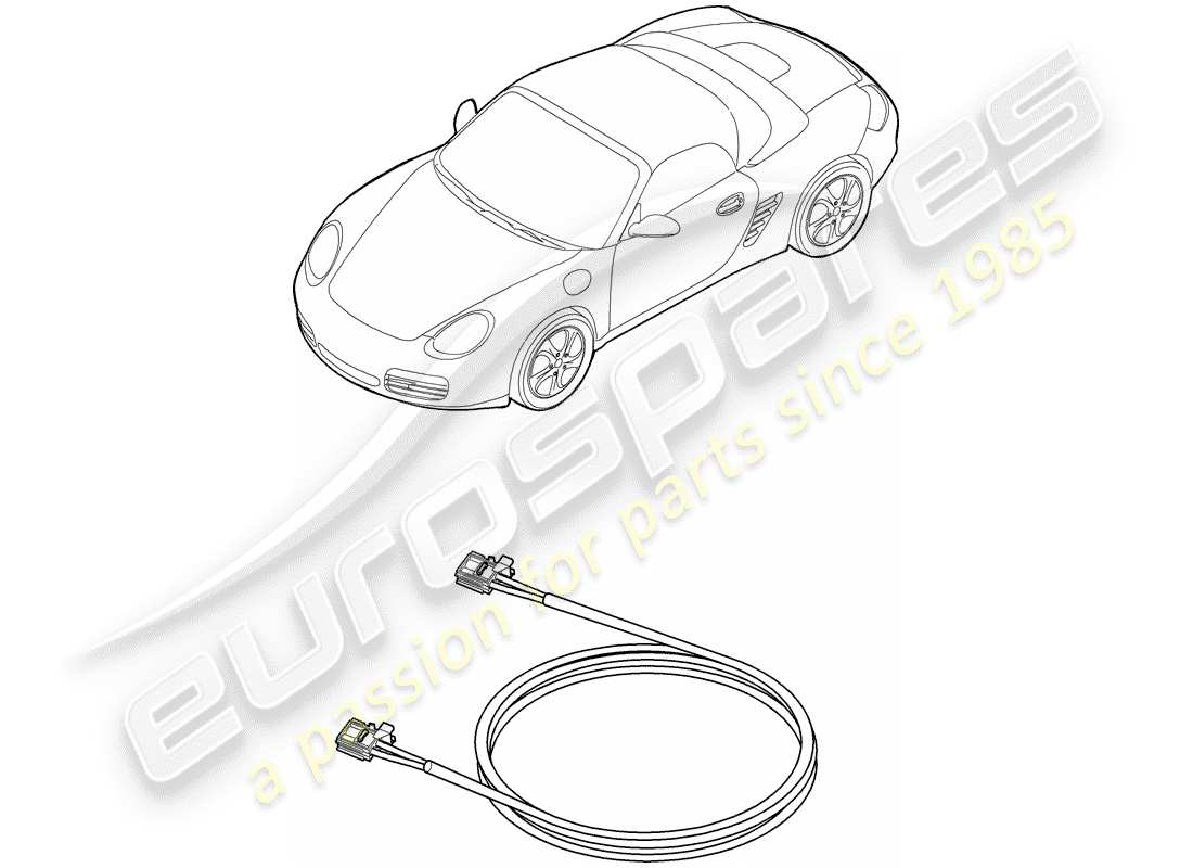 porsche 2007 (987 boxster) fibra óptica ligera diagrama de piezas