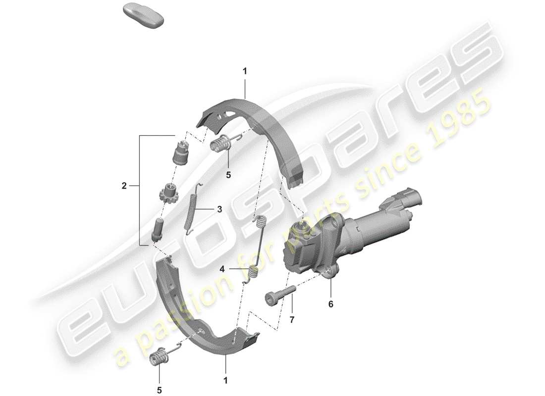 porsche 2020 (992-1) diagrama de piezas del freno de estacionamiento