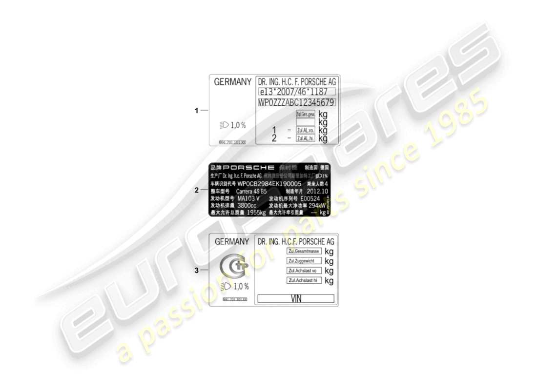 porsche 2016 (panamera 970) señales/avisos d >>- mj 2013 diagrama de piezas