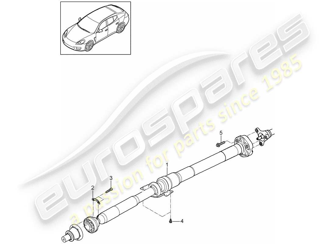 porsche 2011 (panamera 970) diagrama de piezas del eje de hélice