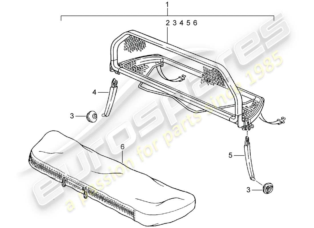 porsche classic accessories (2002) diagrama de piezas del parabrisas