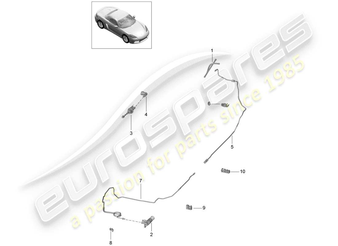porsche 2018 (718 boxster) diagrama de piezas del embrague hidráulico