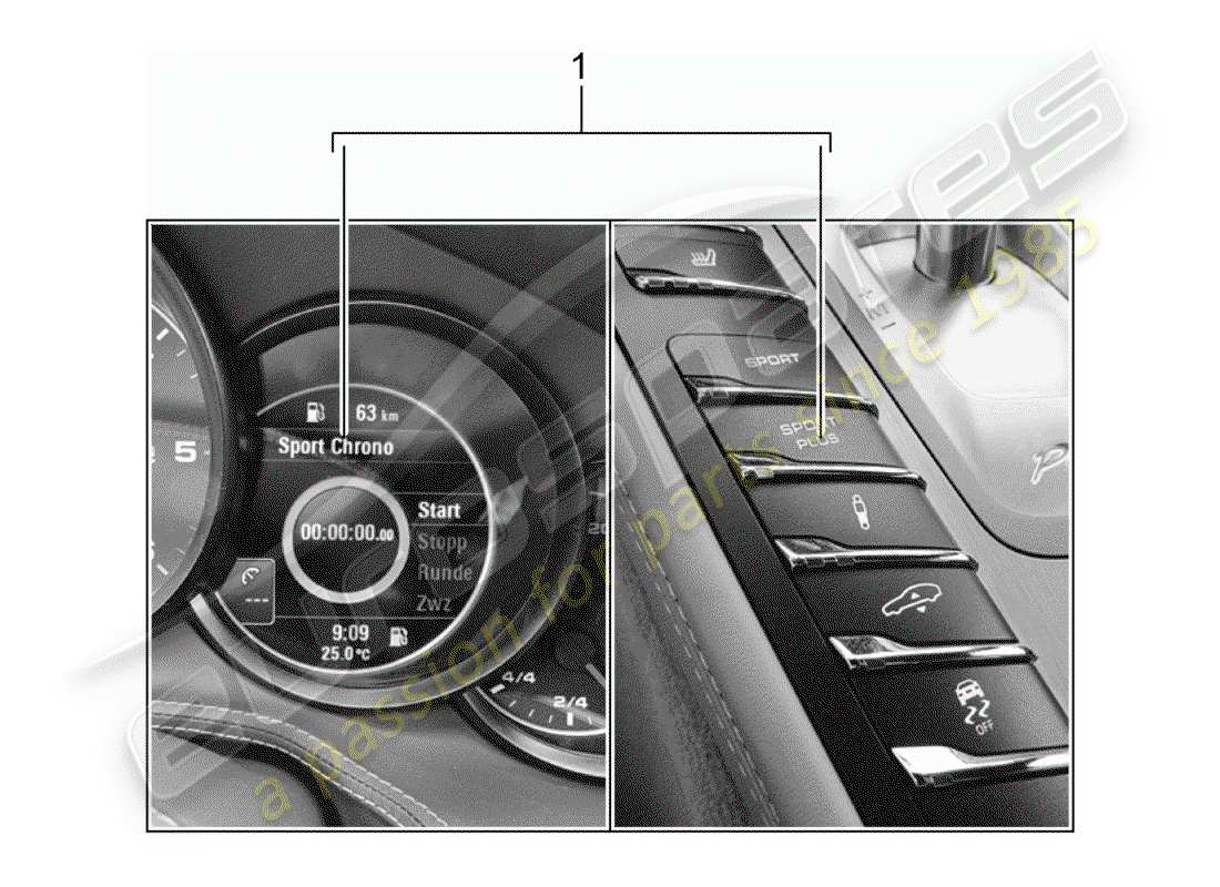 porsche 2014 (tequipment panamera) unidad de interruptor diagrama de piezas