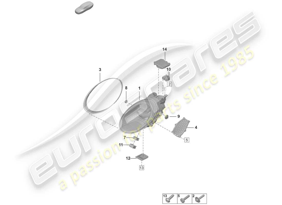 porsche 2019 (992-1) faro led con diagrama de piezas