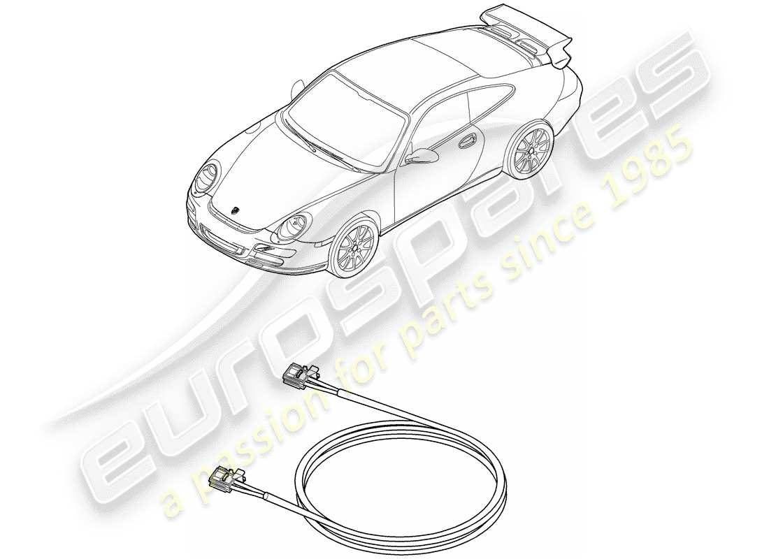 porsche 2007 (997-1 gt3) fibra óptica ligera diagrama de piezas